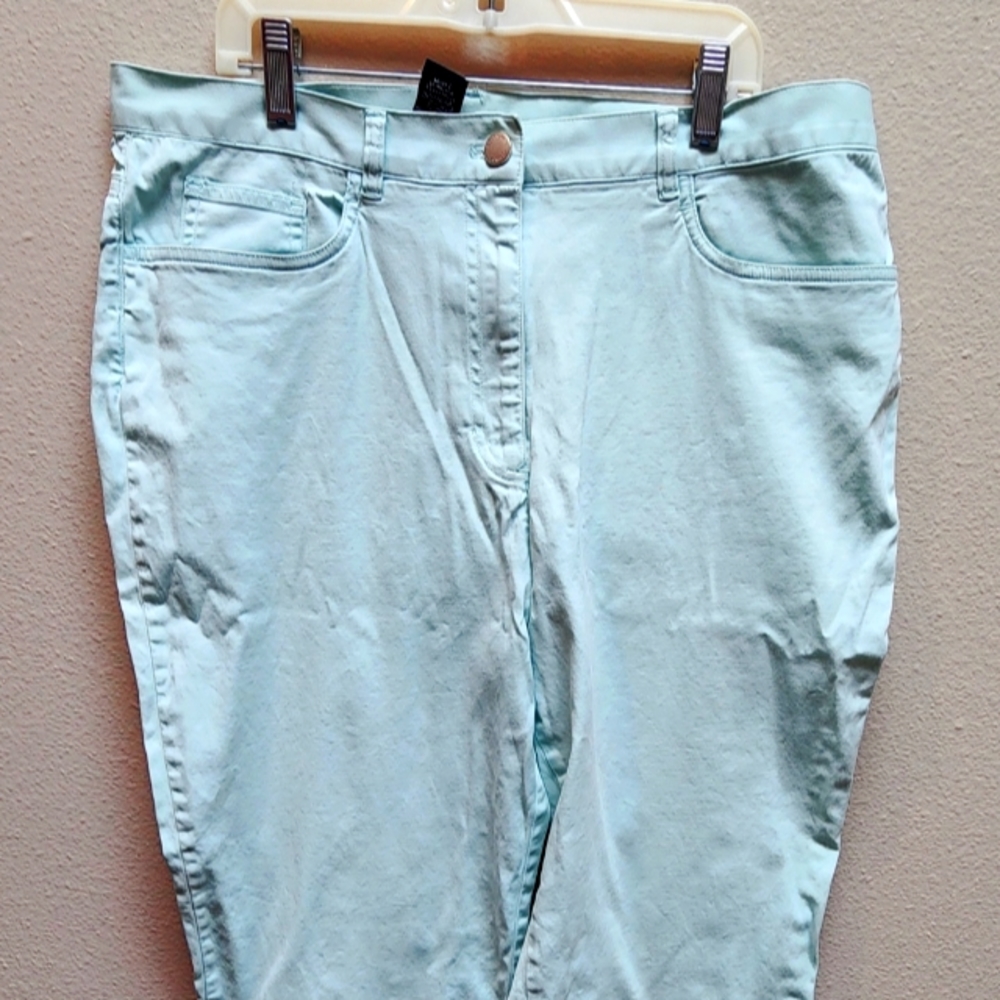 Jones New York Signature Sz 14 Aqua colored ankle  jeans